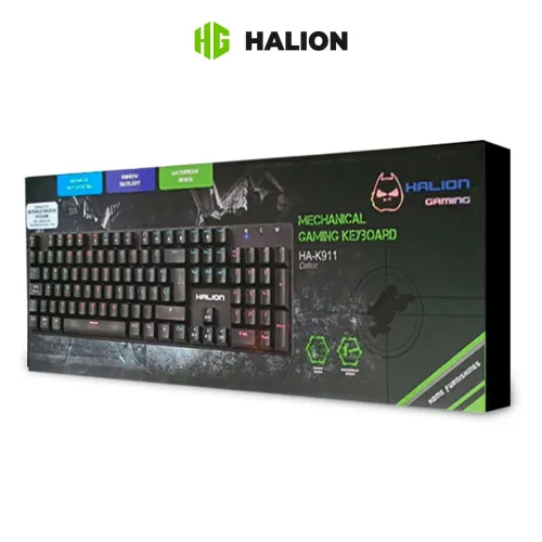 TECLADO HALION GAMING CASTOR HA-K911 RAINBOW SWITCH BLUE