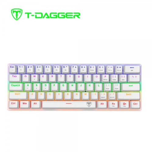 TECLADO T-DAGGER ARENA T-TGK321 | INGLES | MECANICO | SW-BROWN | RAINBOW | BLANCO