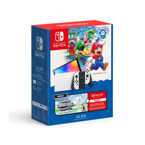 NINTENDO SWITCH OLED BLANCO - SUPER MARIO BROS WONDER + MEMBRESÍA